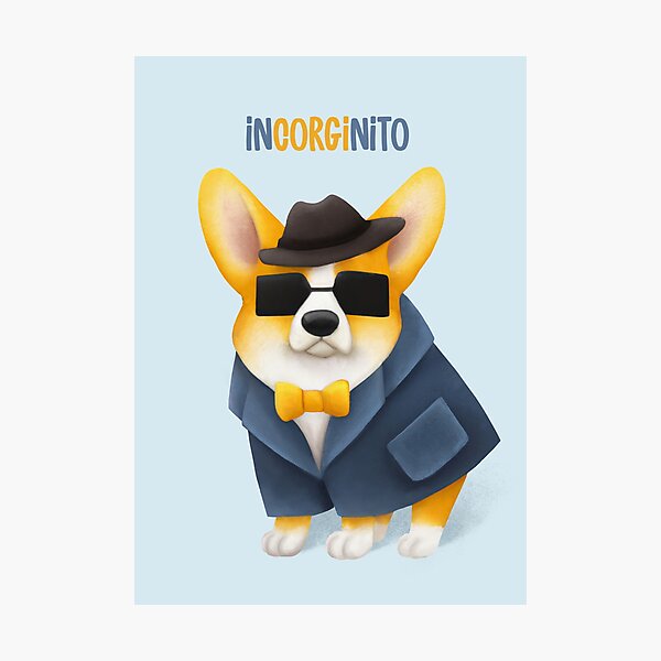Item preview, InCORGInito Corgi Cute Funny Dog Pun Detective Incognito Dramabite designed and sold by dramabite.