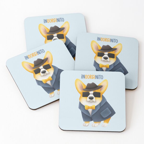 Item preview, InCORGInito Corgi Cute Funny Dog Pun Detective Incognito Dramabite designed and sold by dramabite.