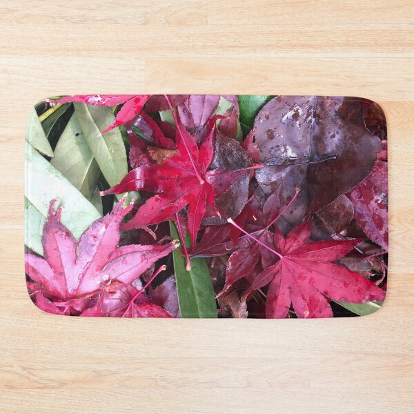 Item preview, The Forest Floor of Red and Green Holiday Leaves  designed and sold by Photomersion.