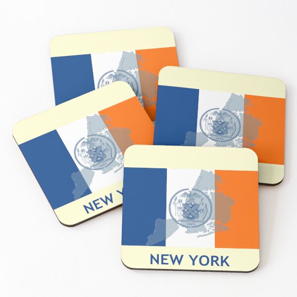 Item preview, New York City Flag Map designed and sold by TransportTees.