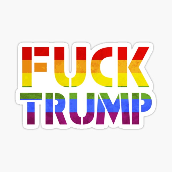 Vista previa del artículo con la obra «Fuck Trump LGBT Rainbow Flag 2020 Elección Regalo lésbico», diseñado y vendido por BriWeise1.