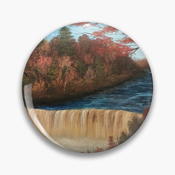 Item preview, Tahquamenon Falls Autumn Oil Painting designed and sold by SistersInArtN.
