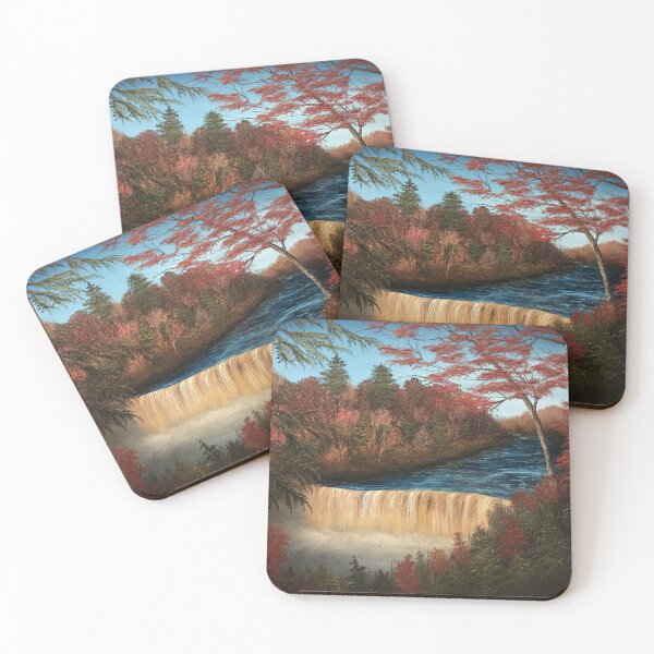 Item preview, Tahquamenon Falls Autumn Oil Painting designed and sold by SistersInArtN.