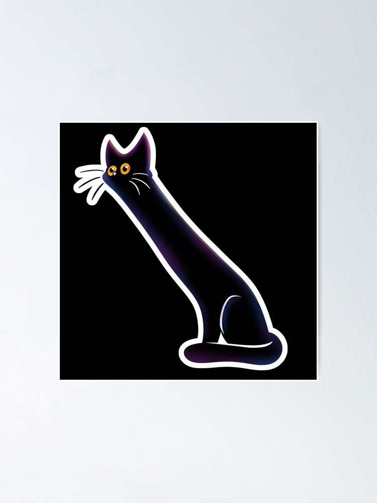 "Long Black Cat Meme" Poster for Sale by opalcoart Redbubble