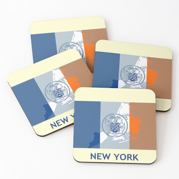Item preview, New York City Flag Map designed and sold by TransportTees.