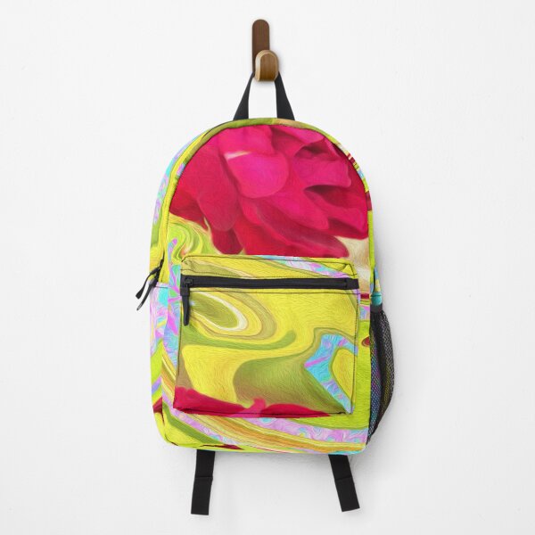 Item preview, Abstract Red Rose on Yellow and Aqua Swirl designed and sold by myrubiogarden.