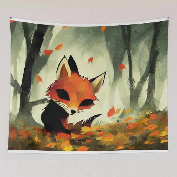 Item preview, Fox in the Autumn woods number 2 designed and sold by Left-Hand-Tree.