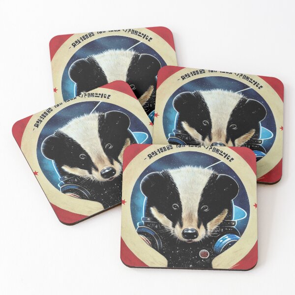 Item preview, Celestial Otherworldly Badger Cosmonaut Propaganda Style designed and sold by laika-et-al.