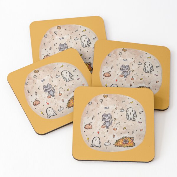 Item preview, Trick or treating cat with ghosts designed and sold by Hannah Hutchison.