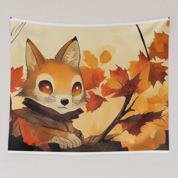 Item preview, Fox in the Autumn woods number 3. designed and sold by Left-Hand-Tree.