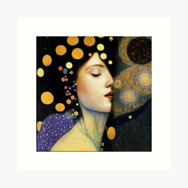 Item preview, Woman kissing the universe designed and sold by vivekadarshana.