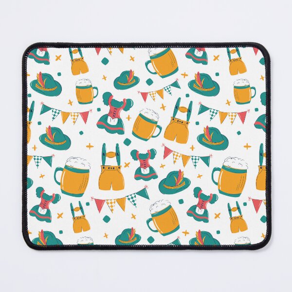 Item preview, Beer, Dirndl and Lederhosen Oktoberfest Pattern (White) designed and sold by Geo De la Cruz.