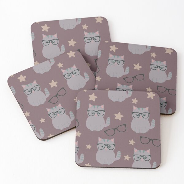 Item preview, Cute Cat With Glasses Pattern designed and sold by HappyLifeCreate.