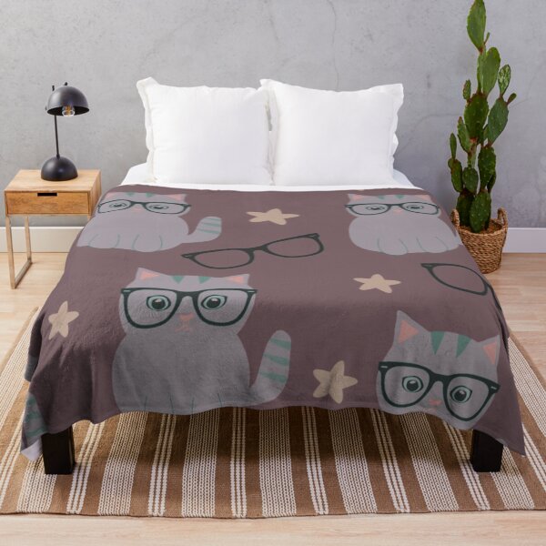 Item preview, Cute Cat With Glasses Pattern designed and sold by HappyLifeCreate.