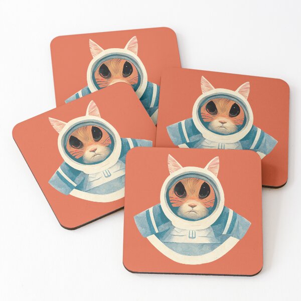 Item preview, Worried Space Cat Illustration designed and sold by ThePurpleMelon.