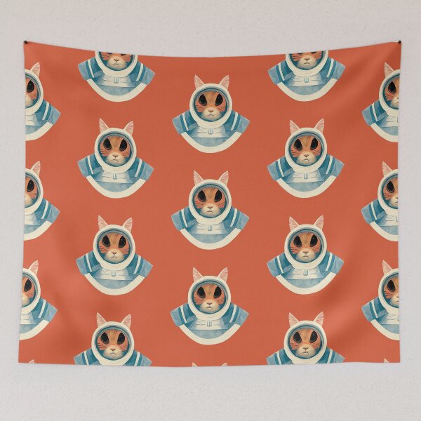 Item preview, Worried Space Cat Illustration designed and sold by ThePurpleMelon.