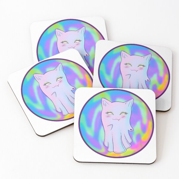 Item preview, Cheeky Ghost Cat (colorful background) designed and sold by Shapezandcolorz.