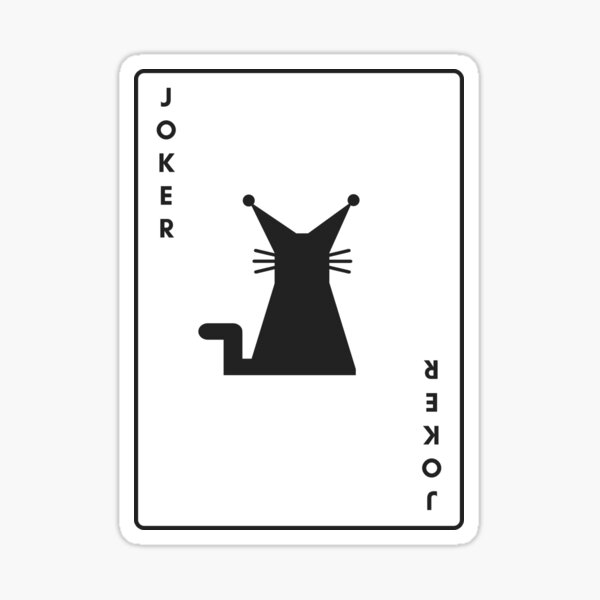 "A joker cat playing card" Sticker for Sale by Amilaz Redbubble