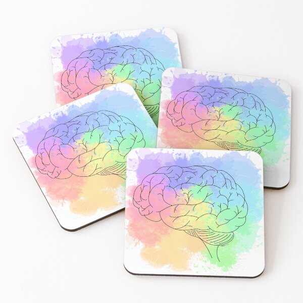 Item preview, Multicoloured brain   - neuroscience designed and sold by SelfCareShack.