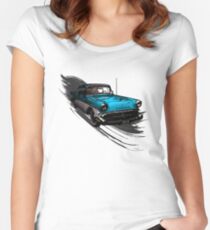 Car Retro Vintage Design Women's Fitted Scoop T-Shirt