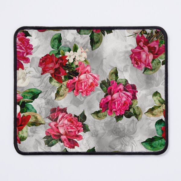 Item preview, Blooming flowers and roses heaven, floral illustration, botanical pattern, plants pattern, grey exotic floral garden designed and sold by ZeinabTaha.