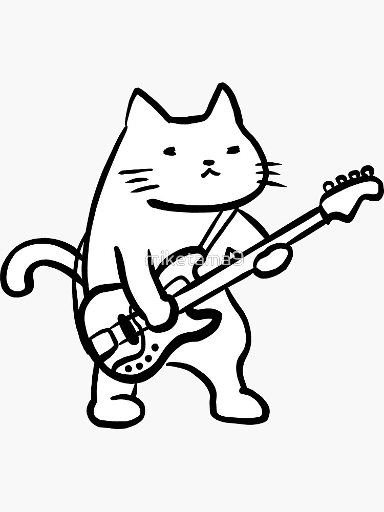 "Bass Cat" Sticker for Sale by miketama9 | Redbubble