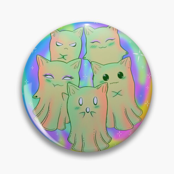Artikelvorschau, Green Cat Ghost Squad (farbiger Hintergrund) entworfen und verkauft von Shapezandcolorz.