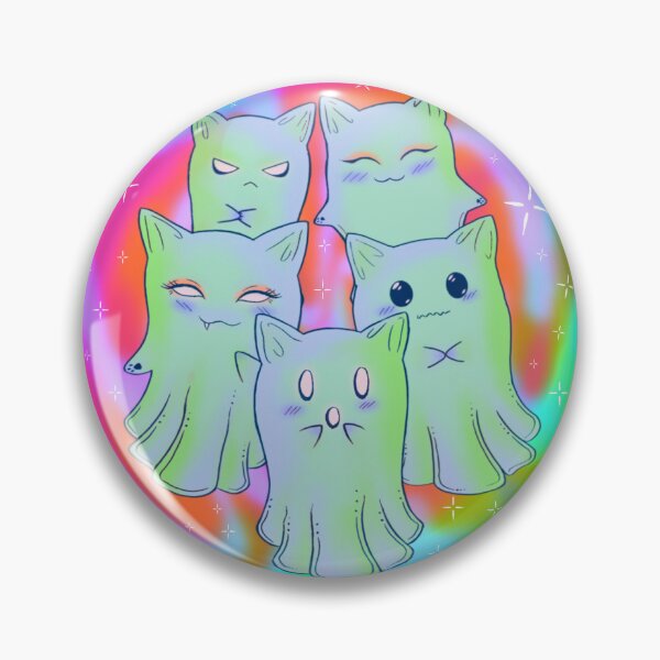 Artikelvorschau, Pink Cat Ghost Squad (farbiger Hintergrund) entworfen und verkauft von Shapezandcolorz.
