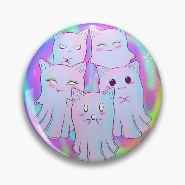 Artikelvorschau, Purple Cat Ghost Squad (bunter Hintergrund) entworfen und verkauft von Shapezandcolorz.