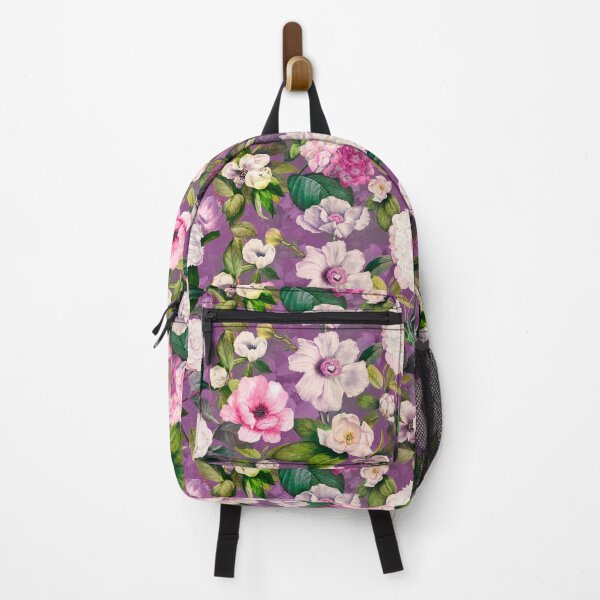 Artikelvorschau, Verträumter Nachtgarten, Vintage Blumen und Rosen, botanisches Blumenmuster, lila Vintage botanische entworfen und verkauft von ZeinabTaha.