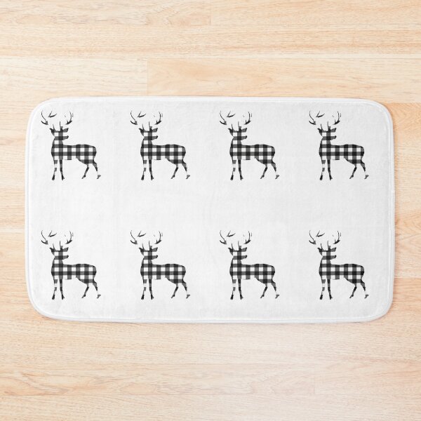Item preview, Deer buffalo plaid black and white designed and sold by Inktown.