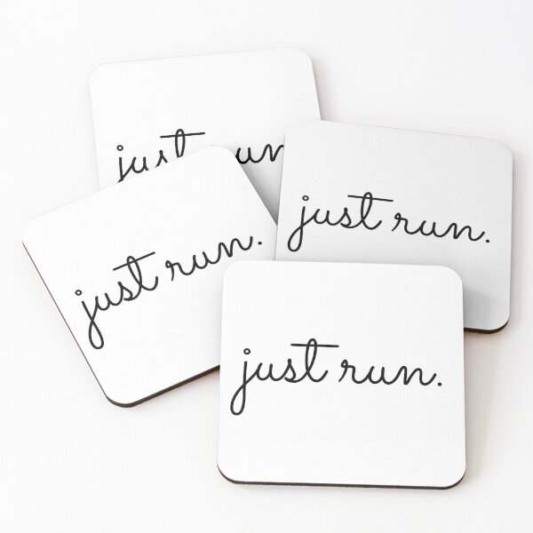 Item preview, JUST RUN cursive runner sticker designed and sold by schmicol.