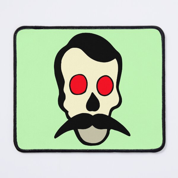 Item preview, Big mustache skull with red eyes designed and sold by Basst64.