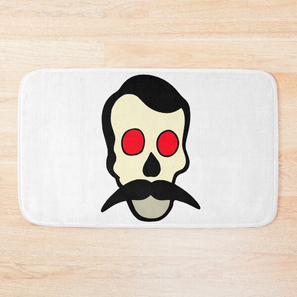 Item preview, Big mustache skull with red eyes designed and sold by Basst64.
