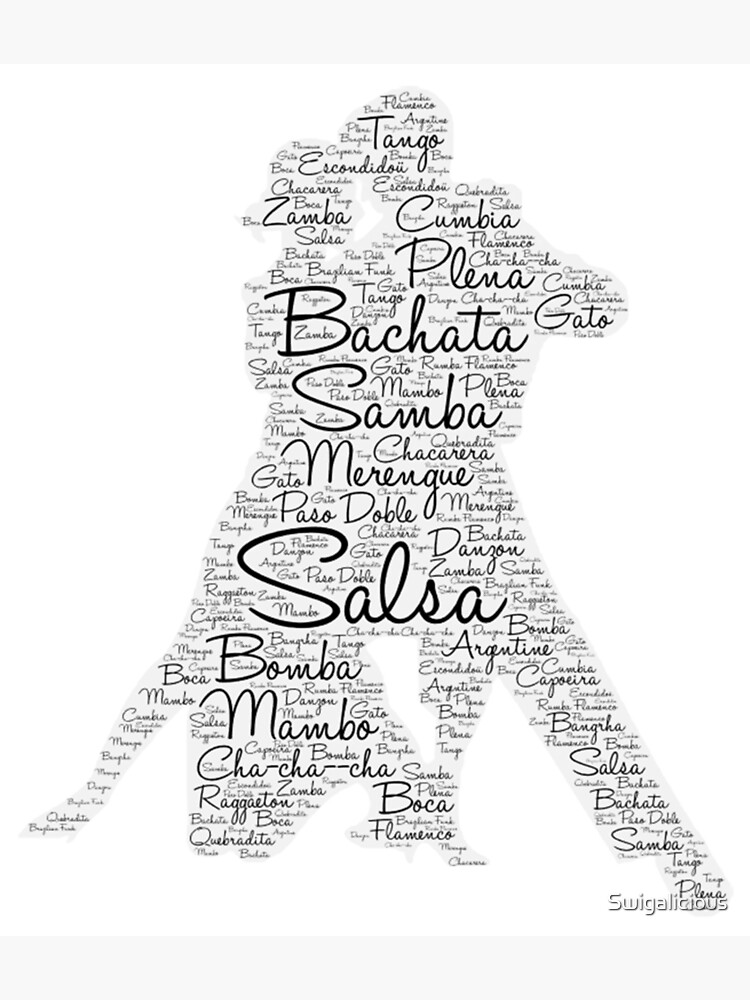 "Latin Dance Word Art Print" Poster by Swigalicious Redbubble