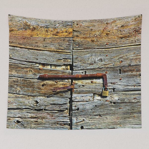 Item preview, Old Weathered Wooden Rural Door Rusty Latch designed and sold by Anna Lemos.