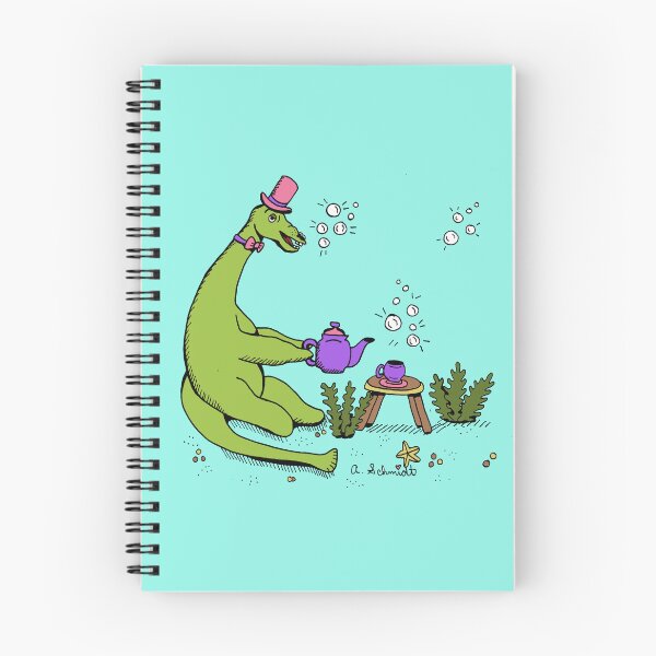 Item preview, Nessie Loch Ness Monster Cute Dapper Fancy Tea Party Original Illustration Art designed and sold by Intergalactic Unicorn: Art by Anna Schmidt.