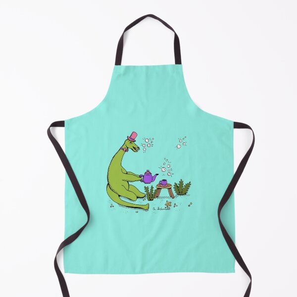 Item preview, Nessie Loch Ness Monster Cute Dapper Fancy Tea Party Original Illustration Art designed and sold by Intergalactic Unicorn: Art by Anna Schmidt.