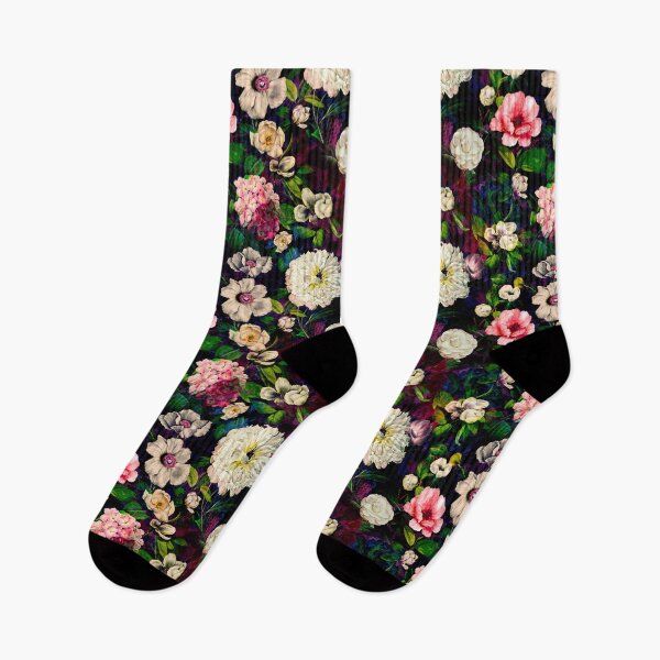 Item preview, Dreamy night garden, Vintage flowers and roses, botanical floral pattern, dark red vintage botanical designed and sold by ZeinabTaha.
