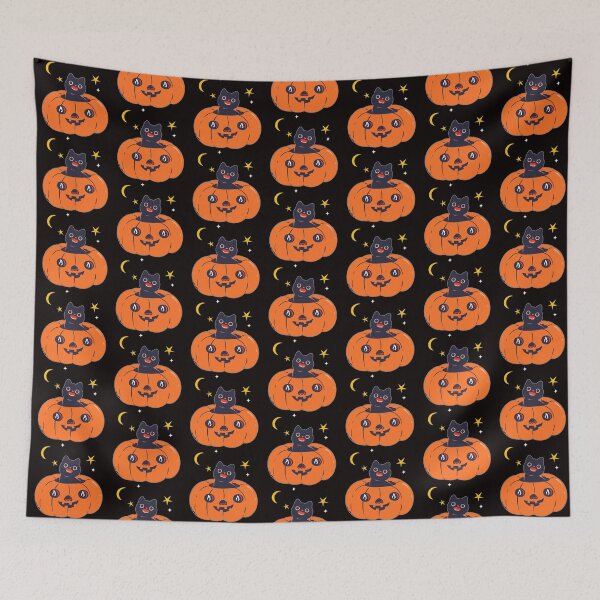 Item preview, Gatito de Halloween y Jack-o-lantern designed and sold by Ed Rosek.