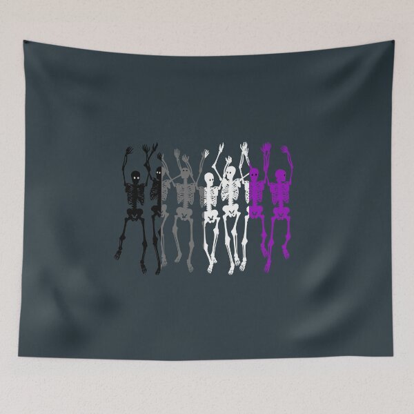 Item preview, Halloween Skeletons Ace Flag. Asexual Pride designed and sold by Subtle Pride Shop.