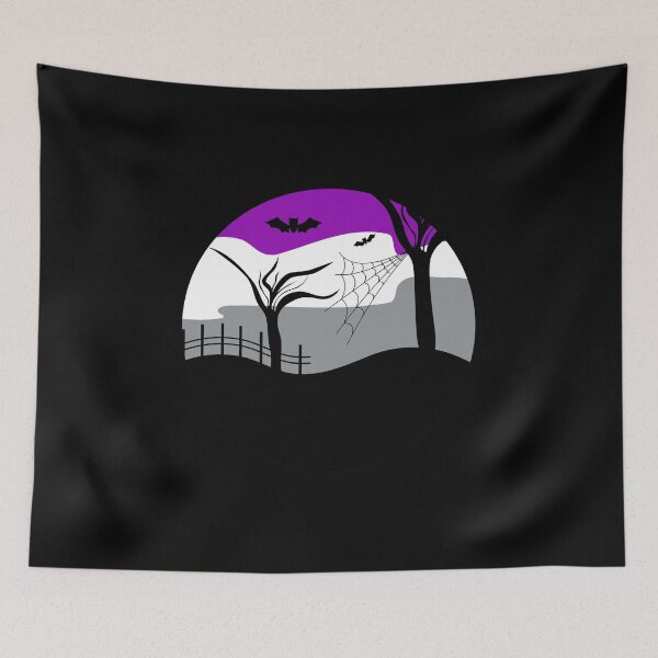 Item preview, Halloween Ace Spooky Graveyard. Asexual Pride designed and sold by Subtle Pride Shop.