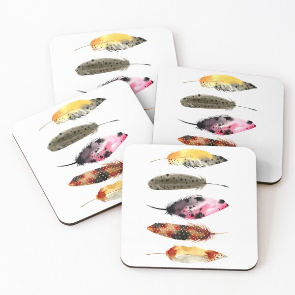 Item preview, Watercolor Feathers Pink and Orange designed and sold by GarimaSDesign.