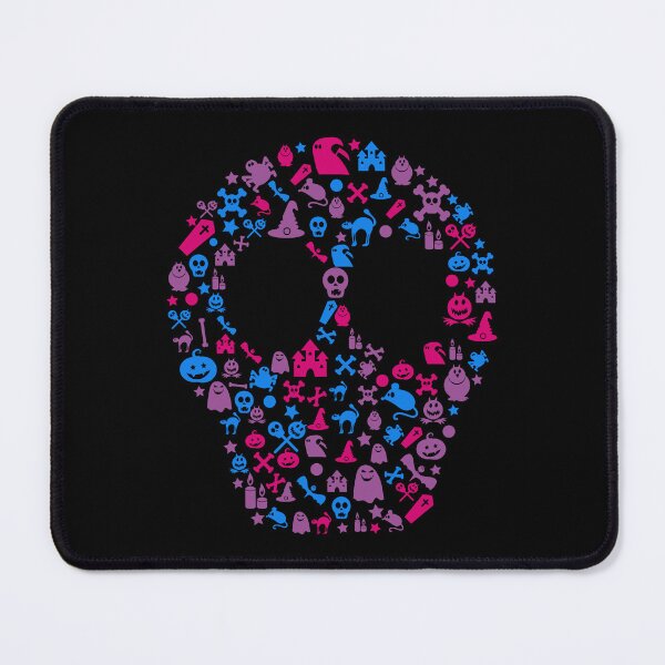 Item preview, Halloween Bi Skeleton Skull Collage. Bisexual Pride designed and sold by Subtle Pride Shop.
