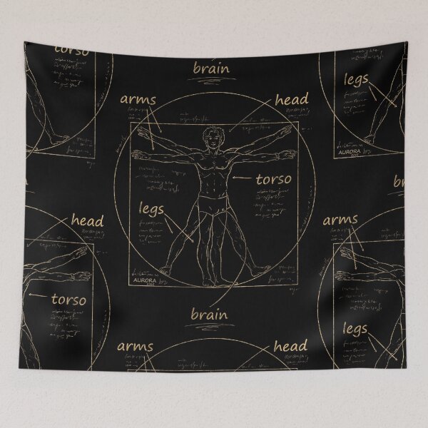 Item preview, Da Vinci's Vitruvian man - funny variation (black version) designed and sold by Yerdna.