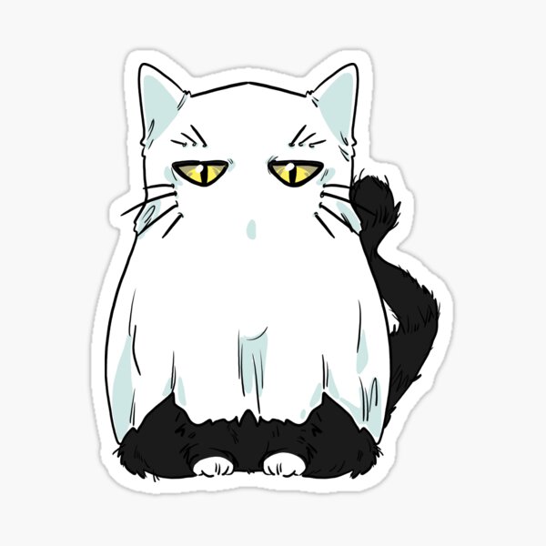 Cat Lovers collection: Halloween cat, ghost costume Sticker