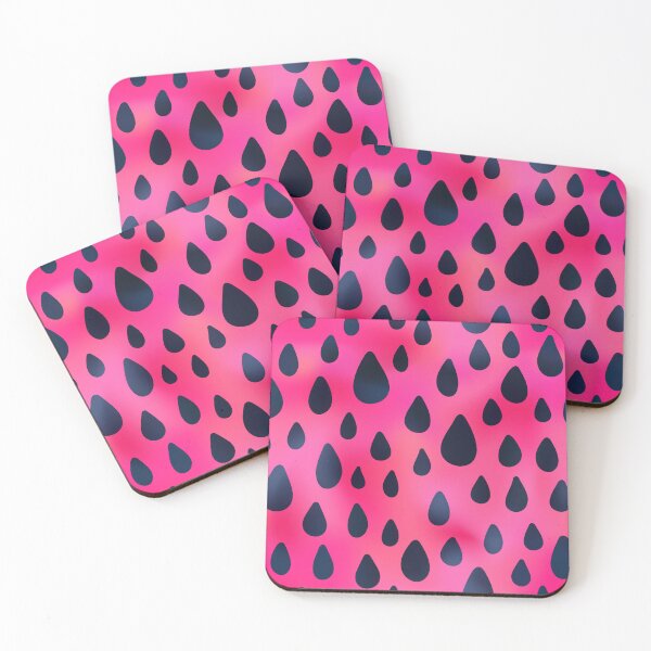 Item preview, Black Teardrop Pattern On Fluorescent Pink Background With A Pale Magenta Shimmer Effect designed and sold by LDTreasures.