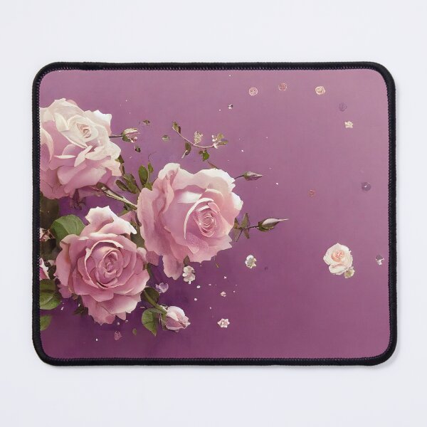 Item preview, Gentle pink vintage style roses on a fuscia colored background watercolor style designed and sold by CGSGraphics.