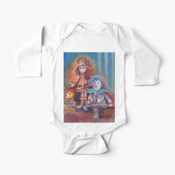 Teddy Bear and Dolls Long Sleeve Baby One-Piece