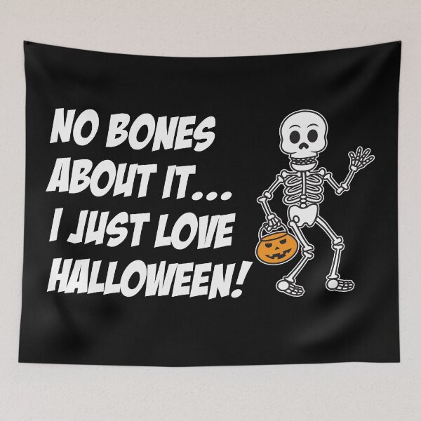 Item preview, No Bones About It Skeleton Halloween Pun designed and sold by jaycartoonist.